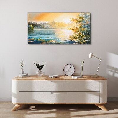 Foto auf leinwand Morgenstille am Fluss