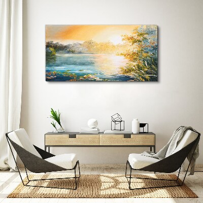 Foto auf leinwand Morgenstille am Fluss