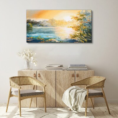 Foto auf leinwand Morgenstille am Fluss