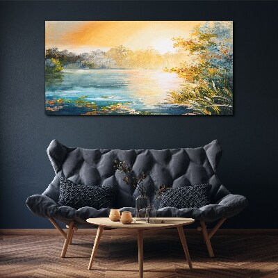 Foto auf leinwand Morgenstille am Fluss