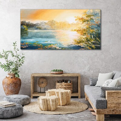 Foto auf leinwand Morgenstille am Fluss