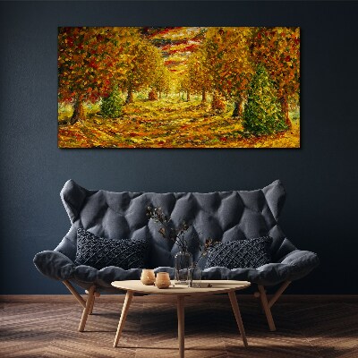 Foto auf leinwand Malerei Wald Herbst Natur