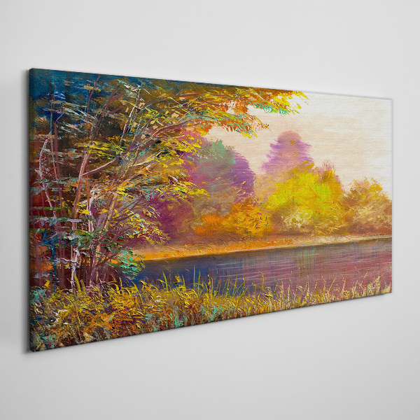 Wandbild Herbstfarben am See