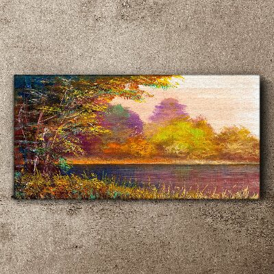 Wandbild Herbstfarben am See