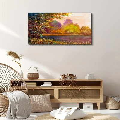 Wandbild Herbstfarben am See