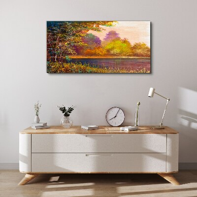 Wandbild Herbstfarben am See