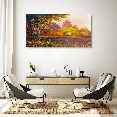 Wandbild Herbstfarben am See