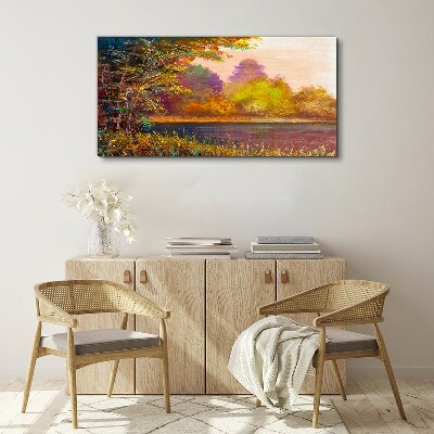 Wandbild Herbstfarben am See