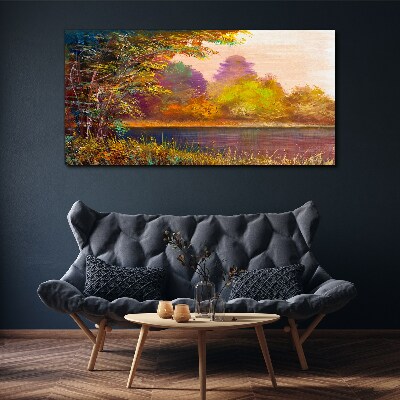 Wandbild Herbstfarben am See