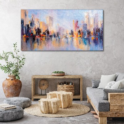 Foto auf leinwand Die Stadt im Schein des Sonnenuntergangs