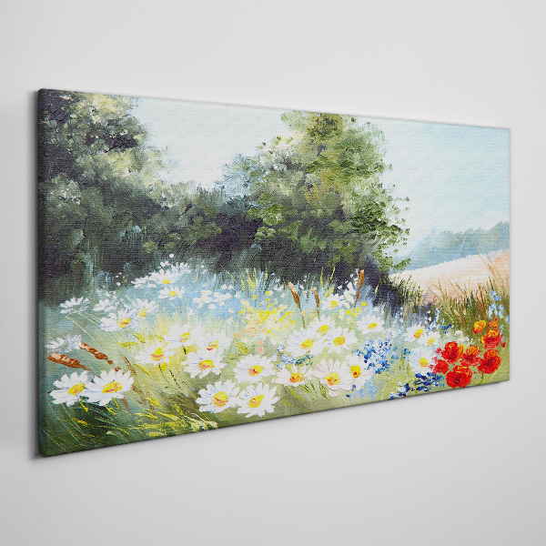 Foto auf leinwand Sommerwiesen in voller Blüte