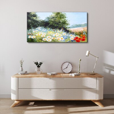 Foto auf leinwand Sommerwiesen in voller Blüte
