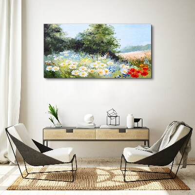 Foto auf leinwand Sommerwiesen in voller Blüte