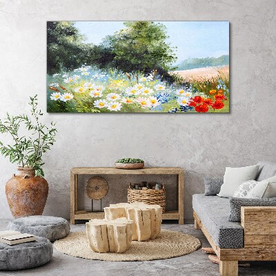 Foto auf leinwand Sommerwiesen in voller Blüte