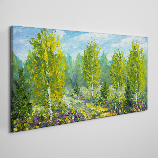 Wandbild Frühlingsbäume im Grünen