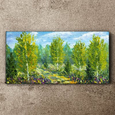 Wandbild Frühlingsbäume im Grünen