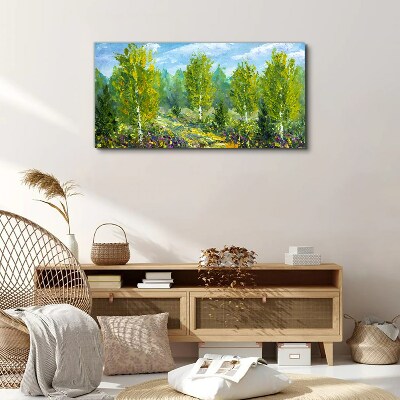 Wandbild Frühlingsbäume im Grünen