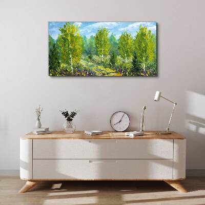 Wandbild Frühlingsbäume im Grünen