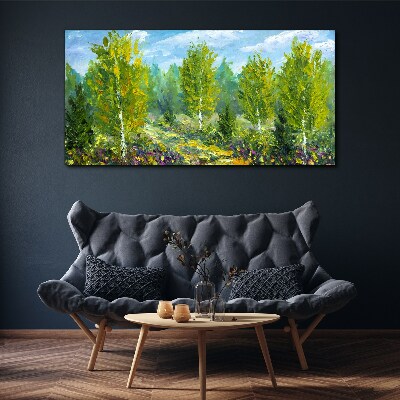 Wandbild Frühlingsbäume im Grünen