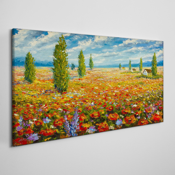 Foto auf leinwand Eine Blumenwiese in der Sommersonne