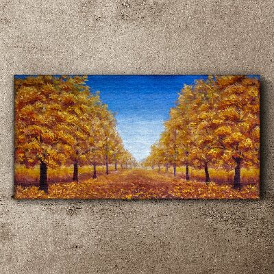 Foto auf leinwand Goldene Alleen in der Herbstlandschaft