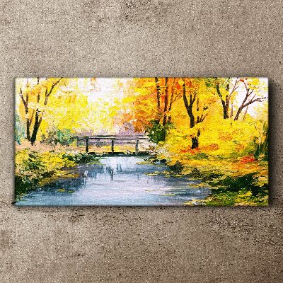 Wandbild Goldener Herbst am Fluss