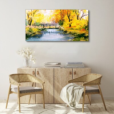 Wandbild Goldener Herbst am Fluss