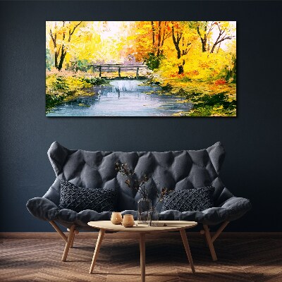 Wandbild Goldener Herbst am Fluss