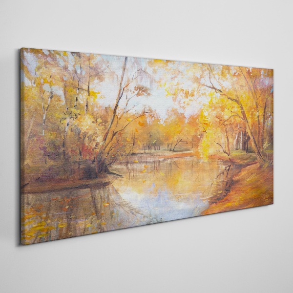 Foto auf leinwand Herbstlandschaft am Fluss
