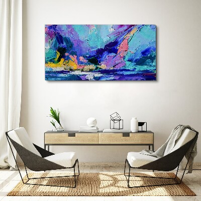 Foto auf leinwand Abstrakte Landschaft in Lilatönen