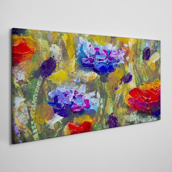 Foto auf leinwand Eine Blumenlandschaft in intensiven Farben