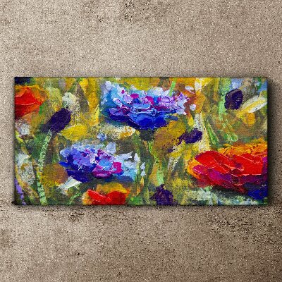Foto auf leinwand Eine Blumenlandschaft in intensiven Farben