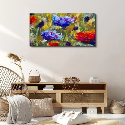 Foto auf leinwand Eine Blumenlandschaft in intensiven Farben