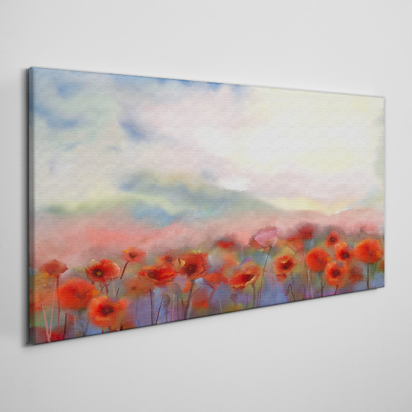 Bild auf leinwand Blumenlandschaft in Pastellfarben