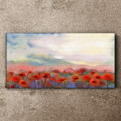 Bild auf leinwand Blumenlandschaft in Pastellfarben