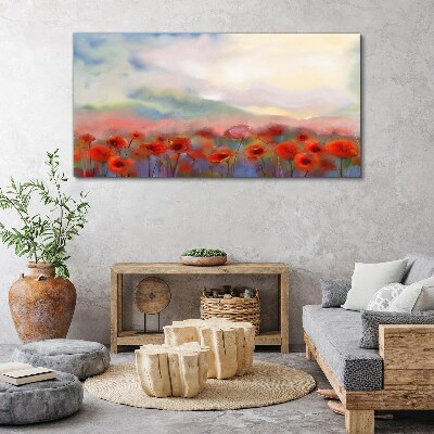 Bild auf leinwand Blumenlandschaft in Pastellfarben