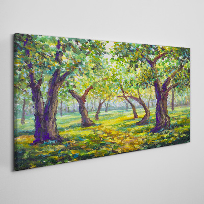Foto auf leinwand Grüner Hain in den Sonnenstrahlen