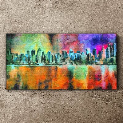 Foto leinwand Farbenfrohe Skyline-Landschaft