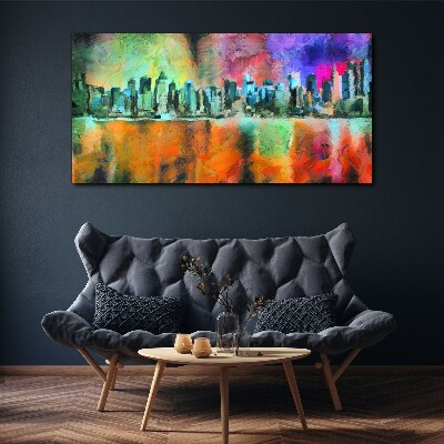 Foto leinwand Farbenfrohe Skyline-Landschaft