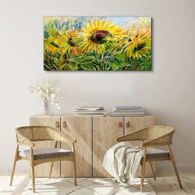 Foto auf leinwand Sonnenblumen in der Sommersonne
