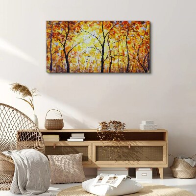 Bild auf leinwand Goldener Herbst im Wald