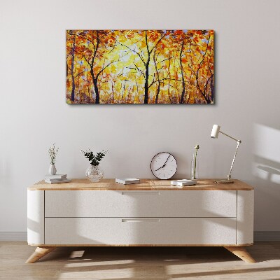 Bild auf leinwand Goldener Herbst im Wald