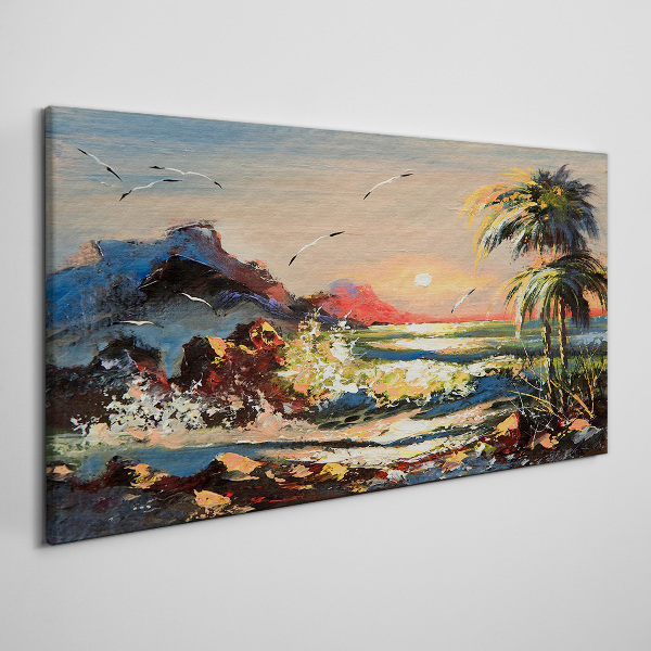 Foto auf leinwand Tropischer Sonnenuntergang über dem Meer