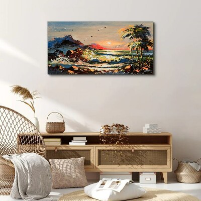 Foto auf leinwand Tropischer Sonnenuntergang über dem Meer