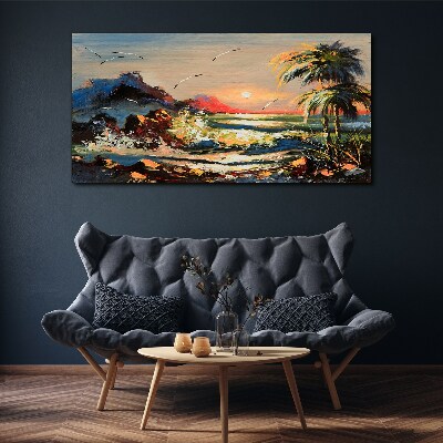 Foto auf leinwand Tropischer Sonnenuntergang über dem Meer