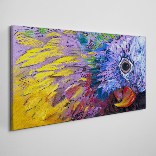 Wandbild Buntes Porträt eines Papageis