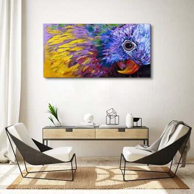 Wandbild Buntes Porträt eines Papageis