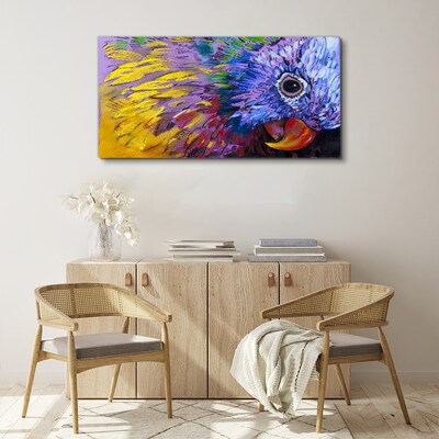 Wandbild Buntes Porträt eines Papageis