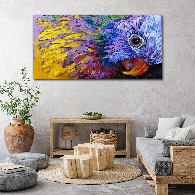 Wandbild Buntes Porträt eines Papageis