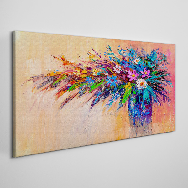 Foto leinwand Bunte Blumen in einer Vase